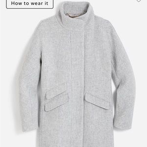 Cocoon coat in Italian stadium-cloth wool blend